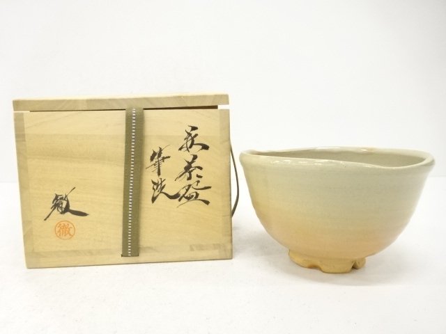 SALE!! JAPANESE COLLECTIBLE / HAGI WARE / TEA BOWL BY TETSUZO MORISHIGE