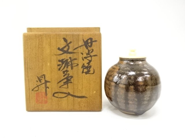 SALE!! JAPANESE COLLECTIBLE / BUNRIN TEA CADDY / OUE SHOZO / TANBA WARE