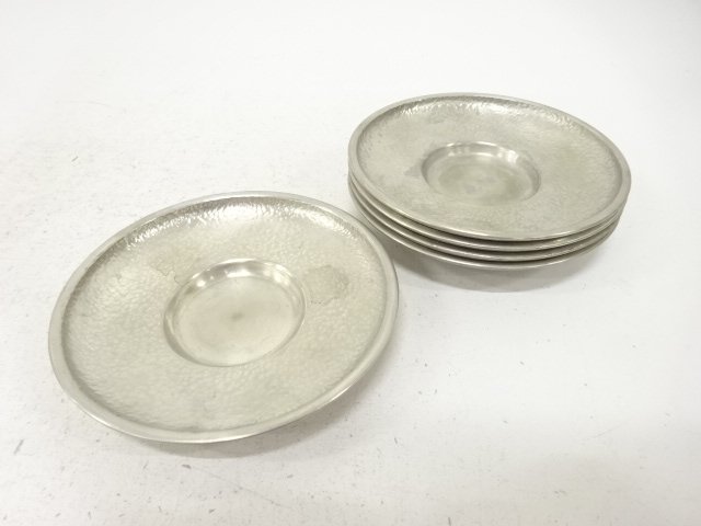 SALE!! JAPANESE COLLECTIBLE / TIN-HAN MADE / SET OF 5 SAUCERS