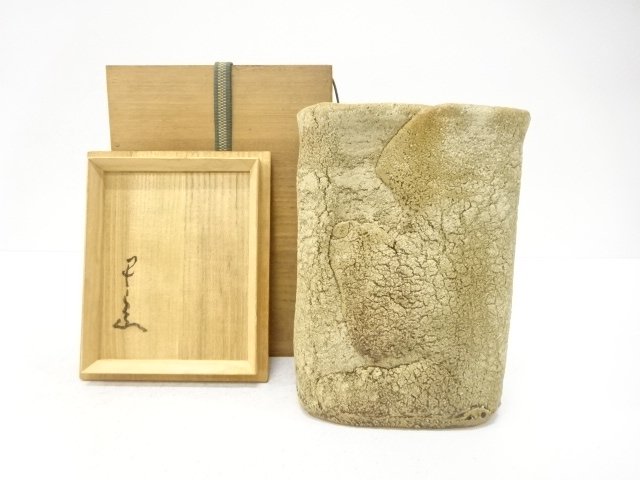 SALE!! JAPANESE COLLECTIBLE / GORO KAWAMOTO / VASE / ASH GLAZE