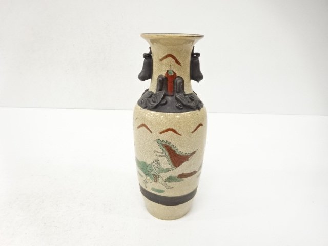 SALE!! JAPANESE COLLECTIBLE / WARLORD VASE / OVERGLAZE ENAMELS