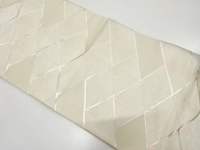 SALE!! JAPANESE KIMONO / ANTIQUE FUKURO OBI / SILK / WOVEN PINE RHOMBUS