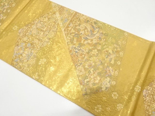 SALE!! JAPANESE FUKURO OBI / GOLD / WOVEN PHOENIX & MANDARIN DUCK