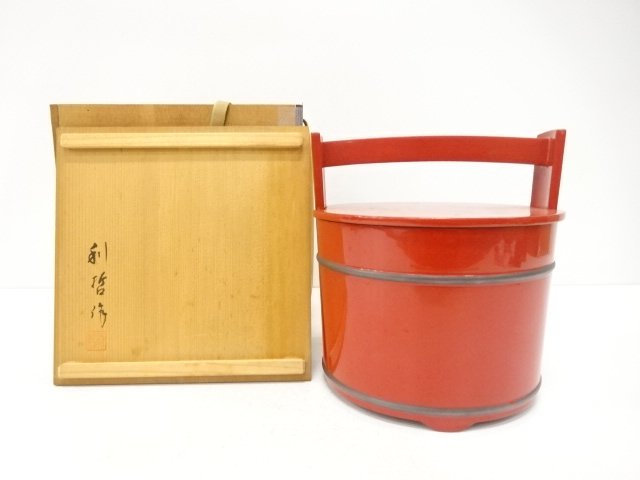 SALE!! JAPANESE COLLECTIBLE / WAJIMA-NURI TEKE MIZUSASHI (WATER JAR) / RITETS