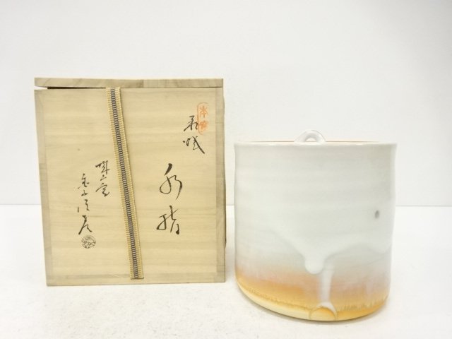 SALE!! JAPANESE TEA CEREMONY / HAGI WARE / MIZUSASHI / WHITE GLAZE / ARTISAN WORK 