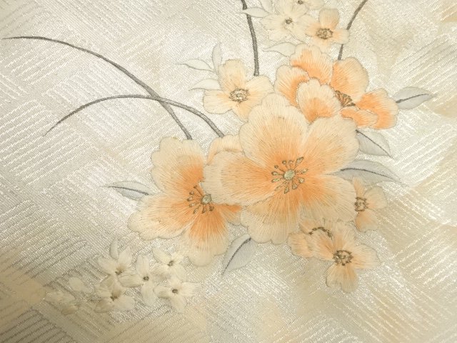 SALE!! JAPANESE KIMONO / ANTIQUE NAGOYA OBI / SILK / EMBROIDERY / FLOWER