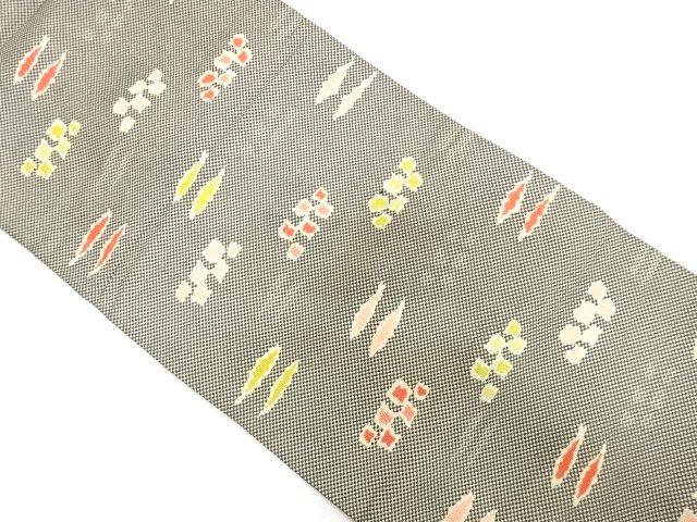 SALE!! JAPANESEKIMONO / ANTIQUE ABSTRACT PATTERN WOVEN CHECKERBOARD NAGOYA OB