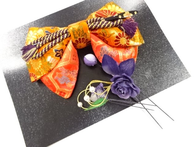 SALE!! JAPANESE KIMONO / ANTIQUE RIBBON HAIR ACCESSORY SET