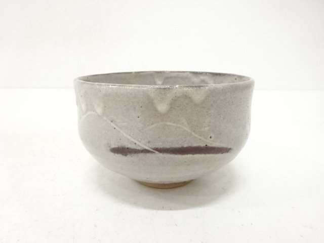 SALE!! JAPANESE TEA CERAMONY / GRAY SHINO WARE / TEA BOWL CHAWAN 