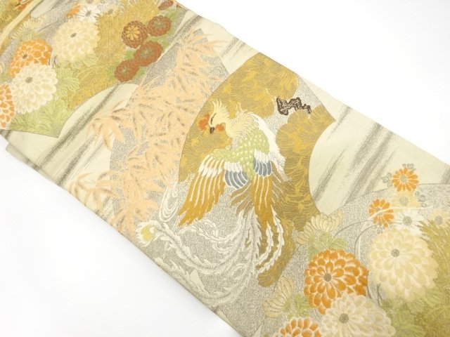 SALE!! JAPANESE KIMONO / ANTIQUE NAGOYA OBI / SILK / WOVEN KIKU
