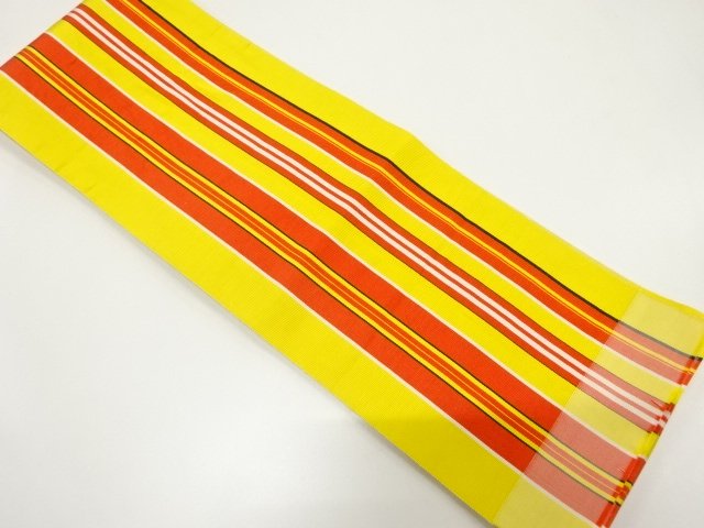 SALE!! JAPANESE KIMONO / CHIKUZEN HAKATA STRIPED WEAVING HANHABA OBI