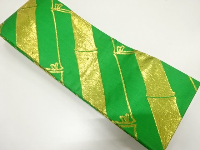 JAPANESE KIMONO / ANTIQUE HANHABA OBI FOR DANCING / WOVEN BAMBOO PATTE