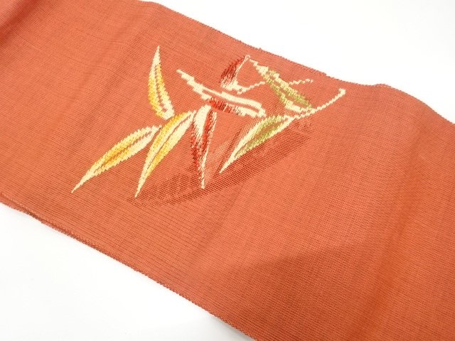 SALE!! JAPANESEKIMONO / ANTIQUE SMALL BOAT / BAMBOO PATTERN WEAVE NAGOYA OBI 
