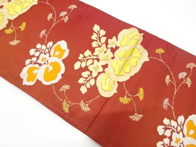 SALE!! JAPANESEKIMONO / ANTIQUE PAULOWNIA PATTERN WOVEN NAGOYA OBI (WEARABLE)