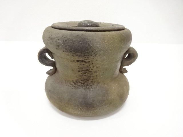 SALE!! JAPANESE COLLECTIBLE / ARTIST-MADE BIZEN-YAKI WATER JAR / HANDLES (INC