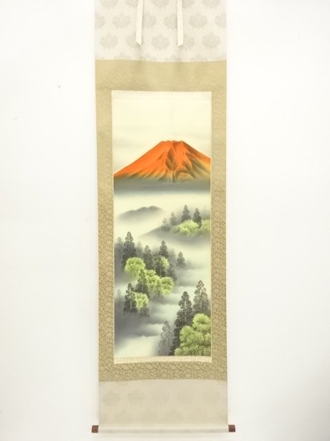 SALE!! JAPANESE COLLECTIBLE / PAINTED BY GAKUNAN TODA: RED FUJI / ORIGINAL HA