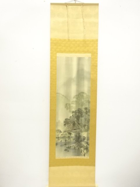 SALE!! JAPANESE COLLECTIBLE / EINAN BRUSH / “LIGHT RAIN / ” HAND-PAINTED SILK