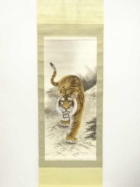 SALE!! JAPANESE COLLECTIBLE / SUIKō-HITSU: PAINTING OF A FIERCE TIGER / HAND-