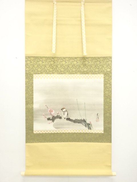 SALE!! JAPANESE COLLECTIBLE / YUKI SOEI / PLUM BLOSSOMS / SPARROWS / PRINTED 