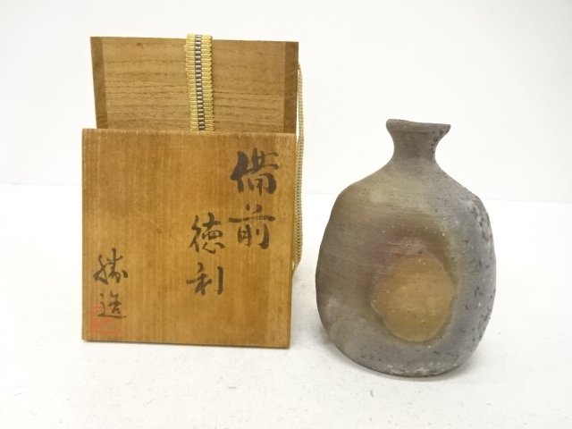 SALE!! JAPANESE POTTERY / BIZEN WARE SAKE BOTTLE / ARTISAN WORK
