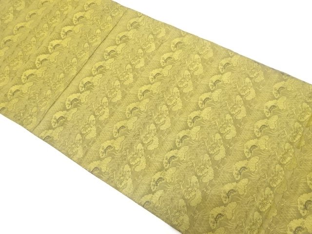 SALE!! JAPANESE KIMONO / ANTIQUE MARU OBI / SILK / WOVEN PINE & PHOENIX