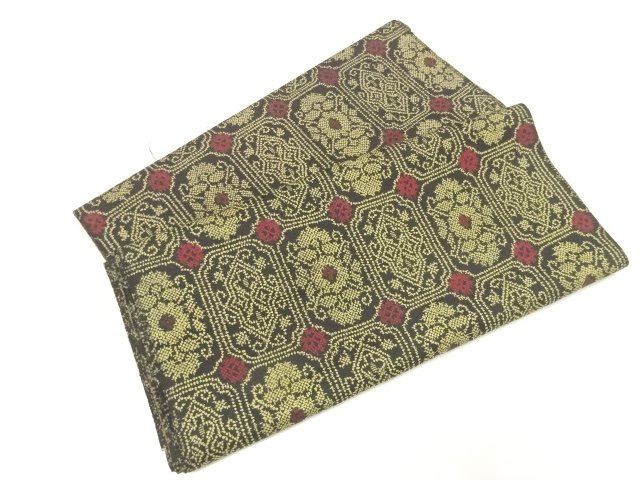 SALE!! JAPANESE KIMONO / ANTIQUE FABRIC CLOTH BOLT / SQUARE & FLOWER