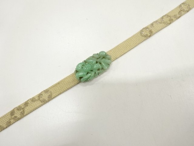 SALE!! JAPANESE KIMONO / ANTIQUE JADE OBIDOME (SASH CLIP)・ SET