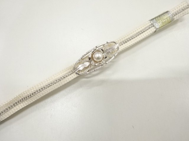 SALE!! JAPANESE KIMONO / ANTIQUE MIKIMOTO PEARL / SILVER OBIDOME (SASH CLIP)・