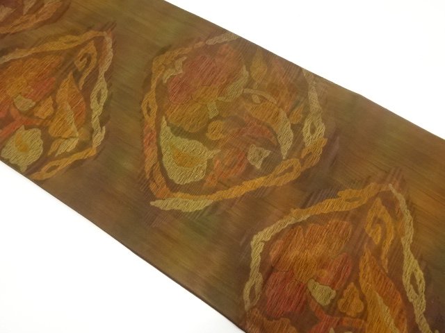 SALE!! JAPANESE KIMONO / FUKURO OBI / WOVEN RHOMBUS FLOWER