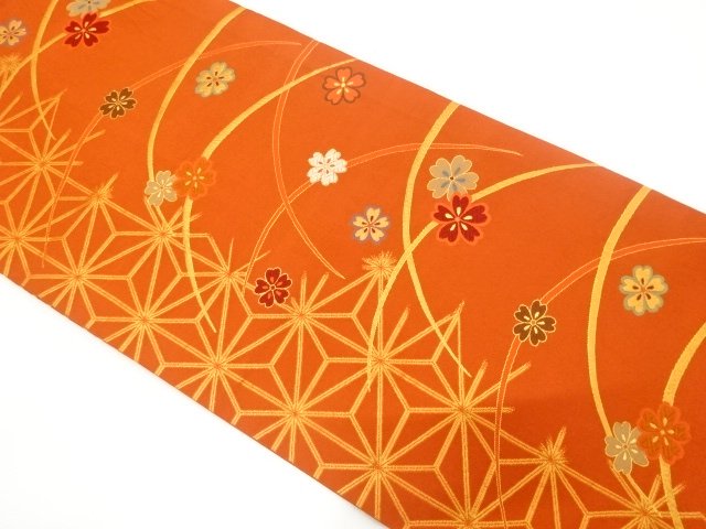 SALE!! JAPANESE KIMONO / FUKURO OBI / ZENTSU / WOVEN ASANOHA & FLOWER 