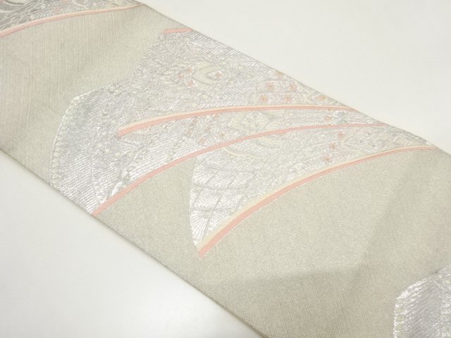 SALE!! JAPANESE KIMONO / ANTIQUE PEACOCK FEATHER PATTERN WOVEN FUKURO OBI (MA