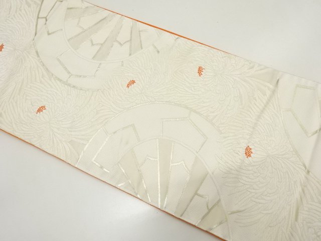 SALE!! JAPANESE KIMONO / ANTIQUE FUKURO OBI / WOVEN CHRYSANTHEMUM PATTERN A G