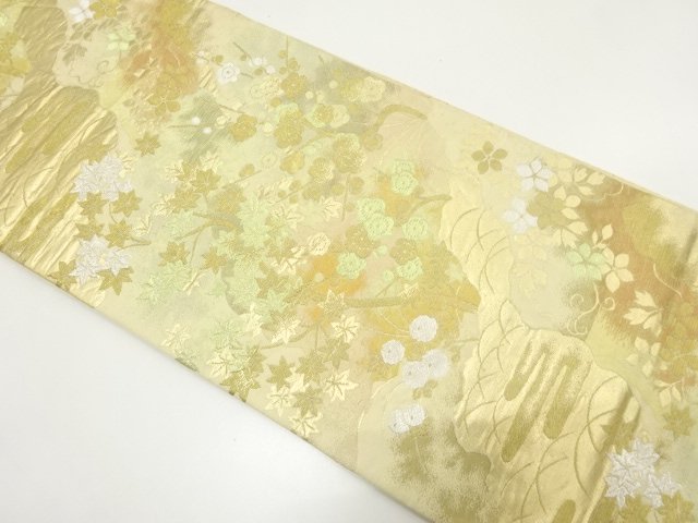 SALE!! JAPANESE KIMONO / ANTIQUE BRANCHED PLUM BLOSSOMS / AUTUMN LEAVES PATTE