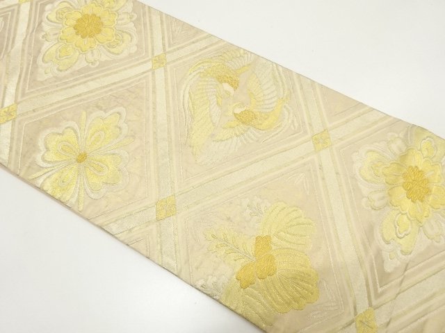 SALE!! JAPANESE KIMONO / ANTIQUE FUKURO OBI (MATERIALS) / WOVEN PHOENIX / PAU