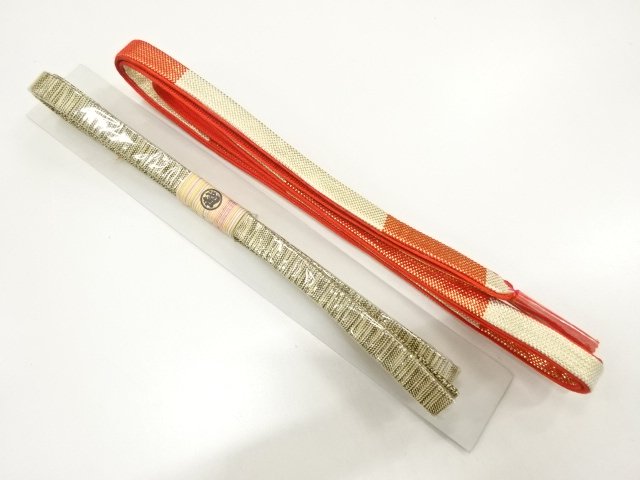 SALE!! JAPANESE KIMONO / UNUSED OBIJIME / SAGANISHIKI 2-PIECE SET