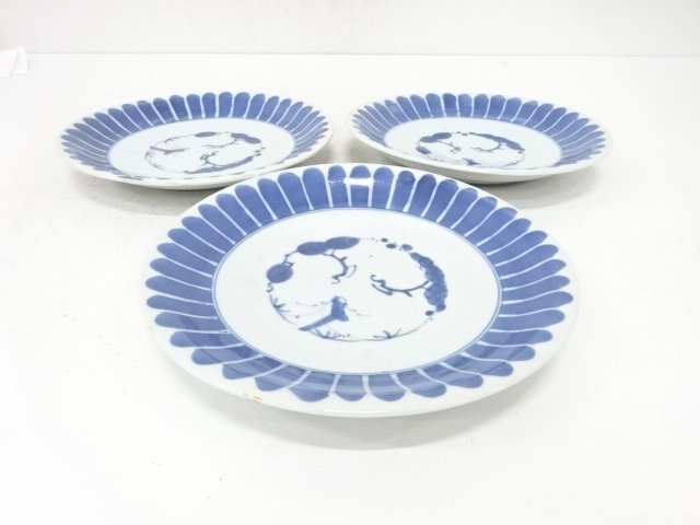 SALE!! JAPANESE COLLECTIBLE / MEIJI PERIOD IMARI WARE BLUE-AND-WHITE 7-SUN PL