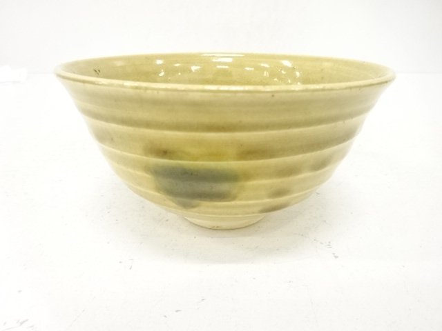 JAPANESE TEA CEREMONY / YELLOW SETO WARE / TEA BOWL CHAWAN 