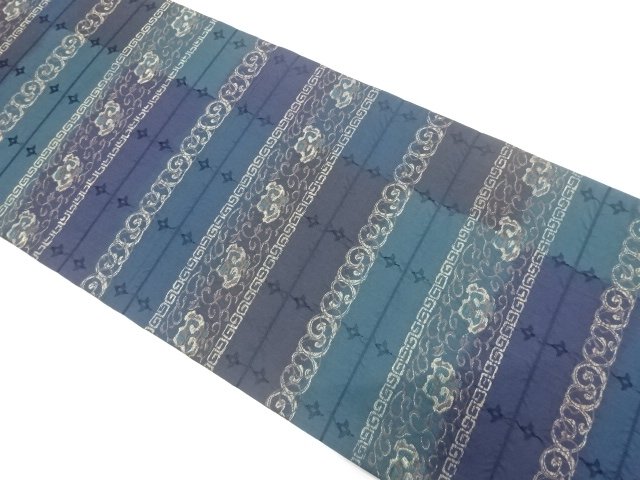 SALE!! JAPANESE KIMONO / ZENTSU FUKURO OBI / WOVEN ARABESQUE FLOWER 