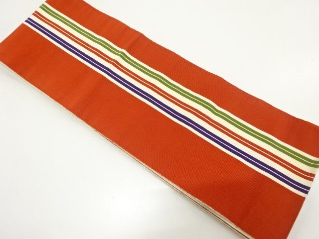 SALE!! JAPANESE KIMONO / HANHABA OBI / CHIKUZEN HAKATA / WOVEN STRIPE 