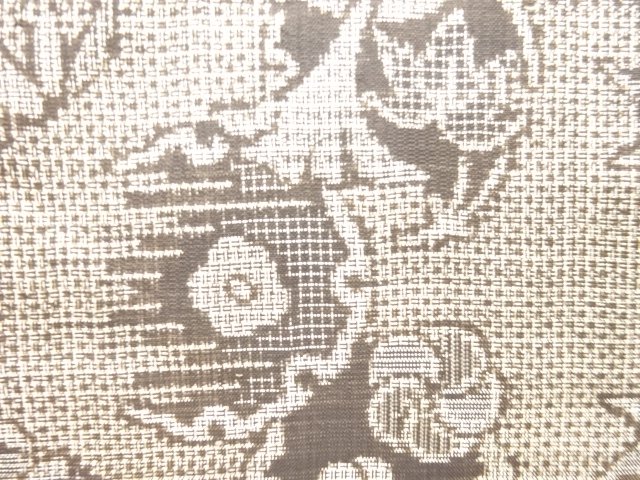 SALE!! JAPANESE KIMONO / ANTIQUE UMEZASA PATTERN OROSHI DORO OSHIMA TSUMUGI K