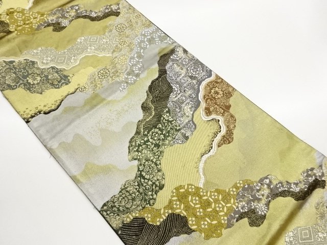 SALE!! JAPANESE KIMONO / FUKURO OBI / HIKIHAKU / WOVEN ARABESQUE FLOWER