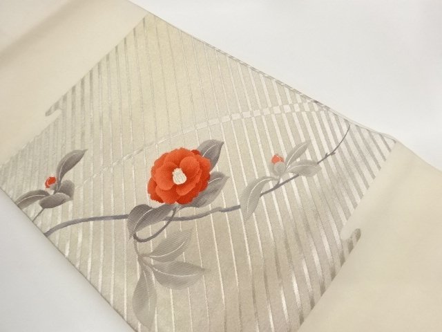 SALE!! JAPANESE KIMONO / NAGOYA OBI / WOVEN CAMELLIA 