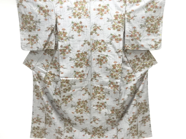 SALE!! JAPANESE KIMONO / TSUMUGI / WOVEN FLORAL PLANTS