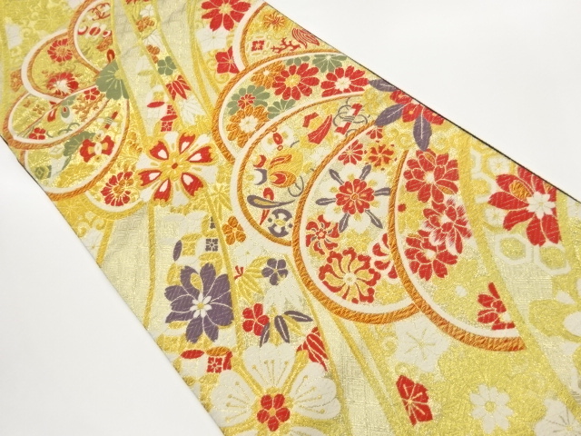 SALE!! JAPANESE KIMONO / FUKURO OBI / SILK / SAGANISHIKI / WOVEN FLOWERS & TREASURES