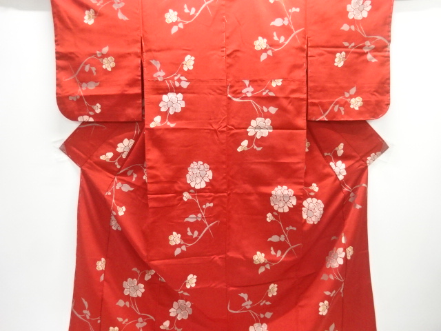 SALE!! JAPANESE KIMONO / ANTIQUE KIMONO / TAISHO ROMAN STYLE / SILK / WOVEN FLOWERS