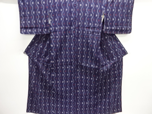SALE!! JAPANSE KIMONO / ANTIQUE KIMONO / TAISHO ROMAN STYLE / COTTON / TATEWAKU &amp; ABSTRACT PATTERN