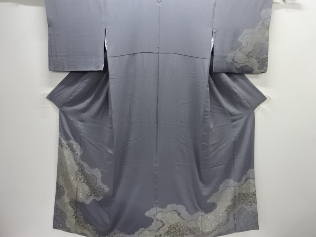 SALE!! JAPANESE KIMONO / HOMONGI / SILK / WOVEN MICHINAGADORI & PEONY & ARABESQUE