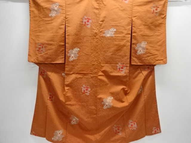 SALE!! JAPANESE KIMONO / ANTIQUE OMESHI / TAISHO ROMAN STYLE / SILK / WOVEN ABSTRACT FLOWERS
