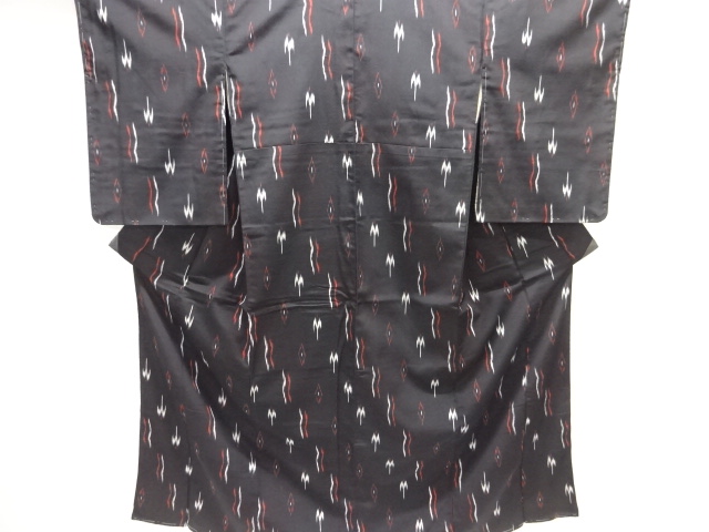 SALE!! JAPANESE KIMONO / ANTIQUE OMESHI / TAISHO ROMAN STYLE / SILK / WOVEN ABSTRACT PATTERN