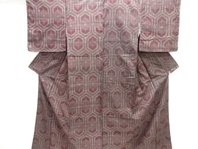 SALE!! JAPANESE KIMONO / ANTIQUE KIMONO ENSEMBLE / TAISHO ROMAN STYLE / SILK / WOVEN GEOMETRIC